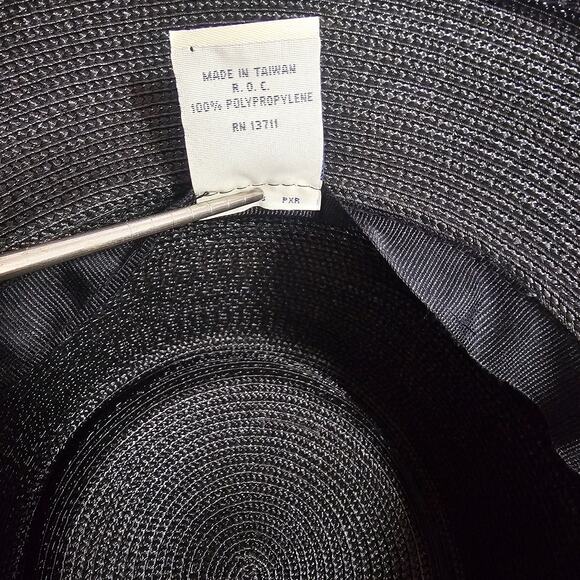 Lord & Taylor Women\'s Classic Black Straw Bucket Hat with Polka Dots Ribbon Bow main image 11
